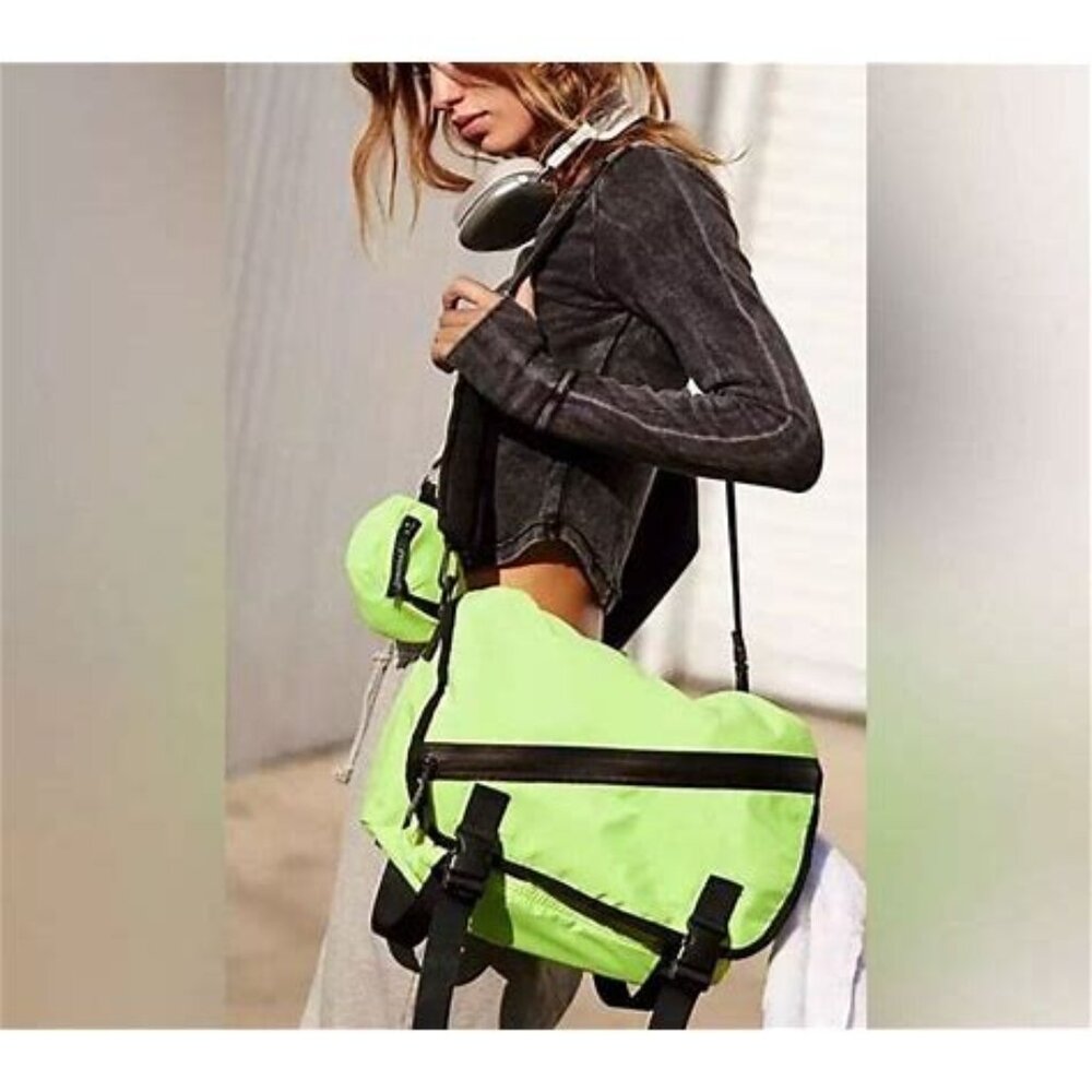 New Free People Movement Move With It Messenger Bag in Neon Green